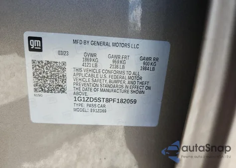 2023 Chevrolet Malibu Lt from USA, damaged, VIN 1G1ZD5ST8PF182059